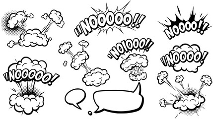 NO Comic book explosion sound effect, Comic Speech Bubble
