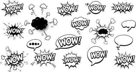 WoW  Comic book explosion sound effect, Comic Speech Bubble
