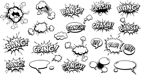 BANG Comic book explosion sound effect, Comic Speech Bubble
