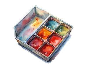 watercolor Staining Tray vector illustration isolated on white background
