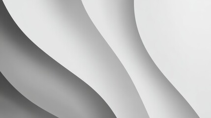 Gray and white curving lines flowing dynamically, creating elegant abstract background with smooth, fluid visual movement