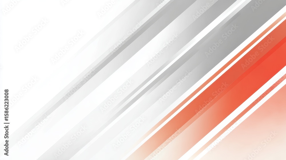 Poster diagonal red and gray lines intersecting, forming dynamic geometric pattern representing contemporar