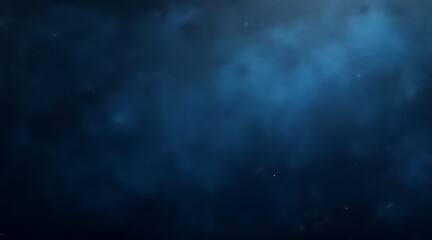 Fototapeta premium Deep blue abstract nebula with glowing particles and soft light background space