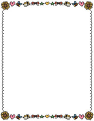 Sunflower Borders frames. Flower Frame. Hand-Drawn borders. Doodle Borders Frames. Perfect for invitations, worksheets, weddings, and printable.