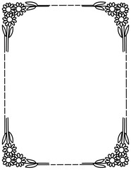 Sunflower Borders frames. Flower Frame. Hand-Drawn borders. Doodle Borders Frames. Perfect for invitations, worksheets, weddings, and printable.