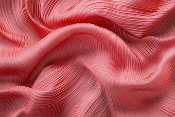 Close-Up red Denim Fabric Texture with Soft Folds and Weave.