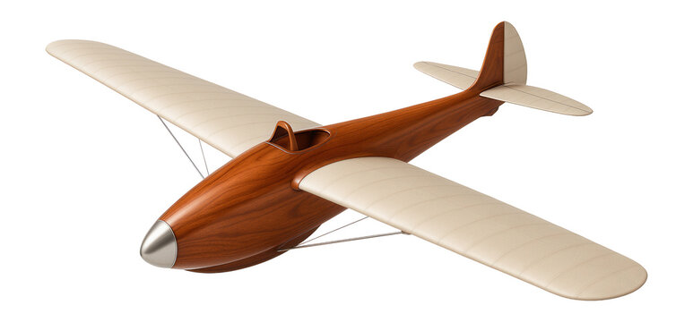 Vintage glider with wooden monocoque fuselage and wire-braced wings