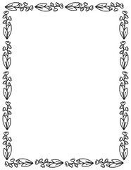 Floral frame. Doodle flower border. Leaf frame. Spring frame. Summer borders. Hand drawn borders clipart. png. Educational borders and frames. Teacher school border design. 