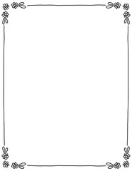 Floral frame. Doodle flower border. Leaf frame. Spring frame. Summer borders. Hand drawn borders clipart. png. Educational borders and frames. Teacher school border design. 