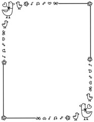 Floral frame. Doodle flower border. Duck frame. Spring frame. Summer borders. Hand drawn borders clipart. png. Educational borders and frames. Teacher school border design. 