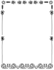 Floral frame. Doodle flower border. Leaf frame. Spring frame. Summer borders. Hand drawn borders clipart. png. Educational borders and frames. Teacher school border design. 