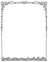 Floral frame. Doodle flower border. Star frame. Spring frame. Summer borders. Hand drawn borders clipart. png. Educational borders and frames. Teacher school border design. 