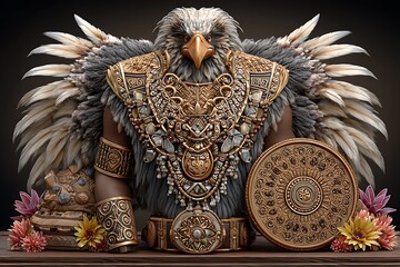 Intricate chest armor with tribal detailing high resolution picture