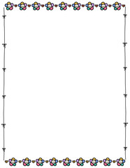 Floral frame. Doodle flower border. Leaf frame. Spring frame. Summer borders. Hand drawn borders clipart. png. Educational borders and frames. Teacher school border design. 