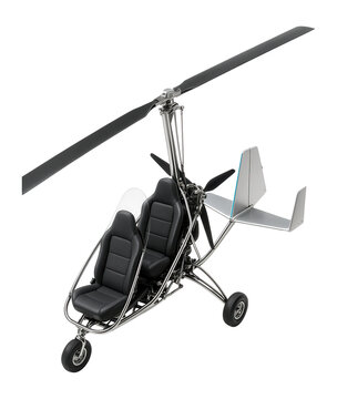 Ultralight gyrocopter with tandem seating and open cockpit design