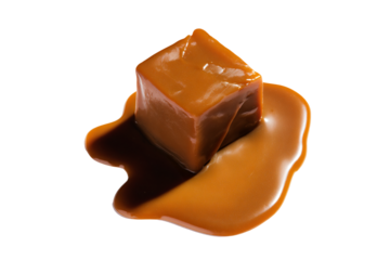 a caramel dessert with a caramel drizzle