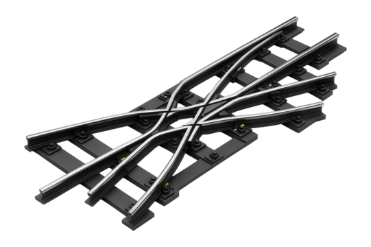 Double-slip switch with diamond crossing and multiple frog points