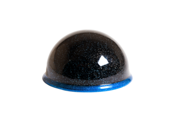 a black and blue plastic dome with a blue base