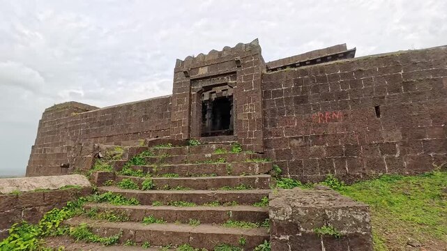 The memorial of Chhatrapati Shivaji Maharaj at Shikhar Shingnapur Temple, Shingnapur is an important religious place in Satara, Shivaji Maharaj used to visit this temple regularly, Maharashtra, India.