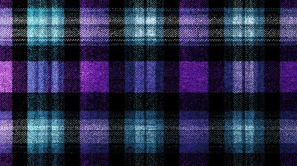 plaid background pattern in turquoise and purple with black white and blue