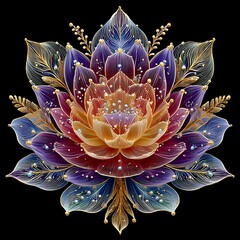 Luxury floral pattern with symmetrical layout high resolution picture