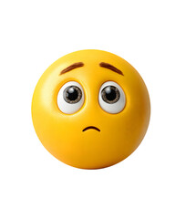 Fototapeta premium Loneliness, 3D emoji style, expressive facial illustration, isolated on white background 