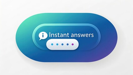Fototapeta premium An abstract, modern icon encapsulates the concept of providing swift, concise responses within a digital interface. The design showcases a speech bubble icon embedded within a sleek.