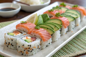sushi with salmon