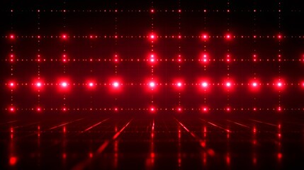 Obraz premium Red lights shining on reflective floor creating festive atmosphere