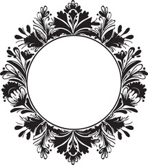 Cute Scandinavian floral divider, geometric and leafy shapes, dark ink style, Adobe Illustrator Artwork