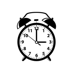 White Outline Twin Bell Alarm Clock Icon isolated on a transparent background bells