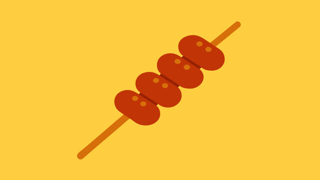 red candy skewer on yellow background clip art preview