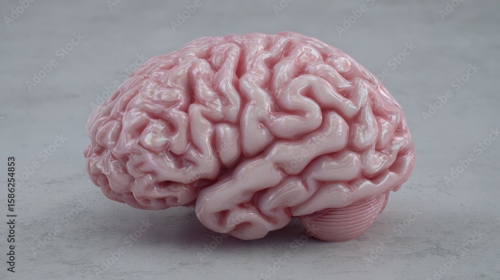 Poster minimalist computer brain model