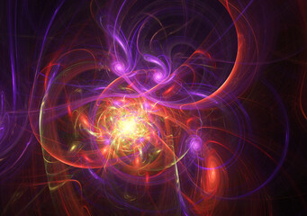 Fractal colored abstract on black background