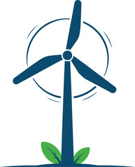 Wind turbine icon for green renewable energy and sustainability.