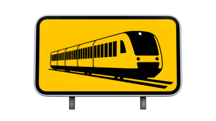 Trains sign, isolated on white background 