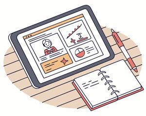 Interactive Textbook E Learning Design | Digital Learning Material Visual