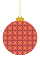 Simple flat style xmas bauble ornament decoration. Perfect for banner, flyer, label, postcard, sale, sticker, card. Isolated hand drawn vector illustration.