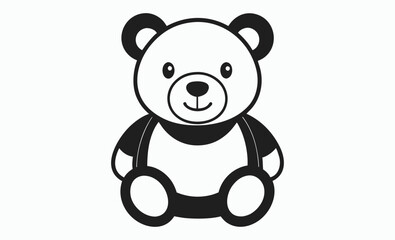 Teddy bear outline, cute toy sketch, bear line vector, Teddy bear line art vector, Cute teddy outline icon 