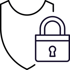 Door Lock Insurance Minimalistic Sign for Web and Graphic Design, Apps, Banners, Social Network and Cards