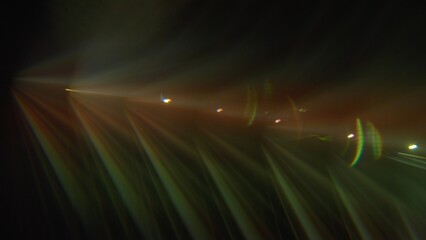 Multiple light beam reflections through glass prism