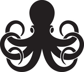 Elegant Silhouette of an Octopus A Stunning Undersea Graphic Representation for Various Design Projects