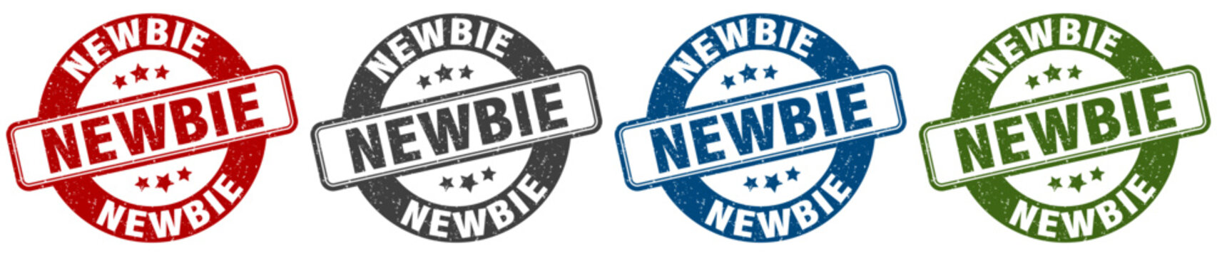 newbie stamp. newbie round stamp set isolated on white background