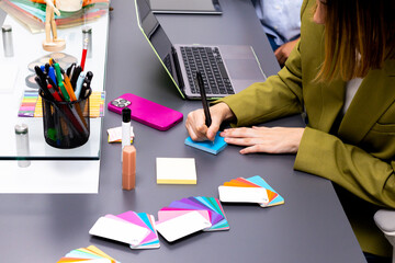 Consulting specialist working on color strategy