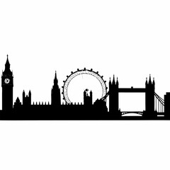 Obraz premium Iconic london skyline silhouette in a stark black design