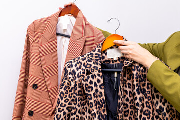 Fashion consultants choosing stylish clothing options