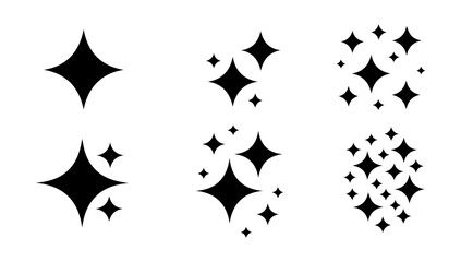 sparkle starburst icon set vector illustration

