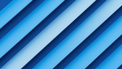 Fototapeta premium Abstract blue background with diagonal stripes and 3D shadow effect for modern design