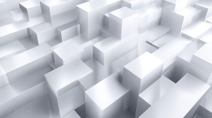 Obraz premium white and grey abstract rectangles perspective background. wallpaper, banner. generative AI