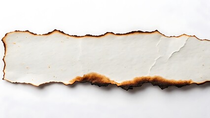 A horizontal strip of aged paper with a charred and torn edge